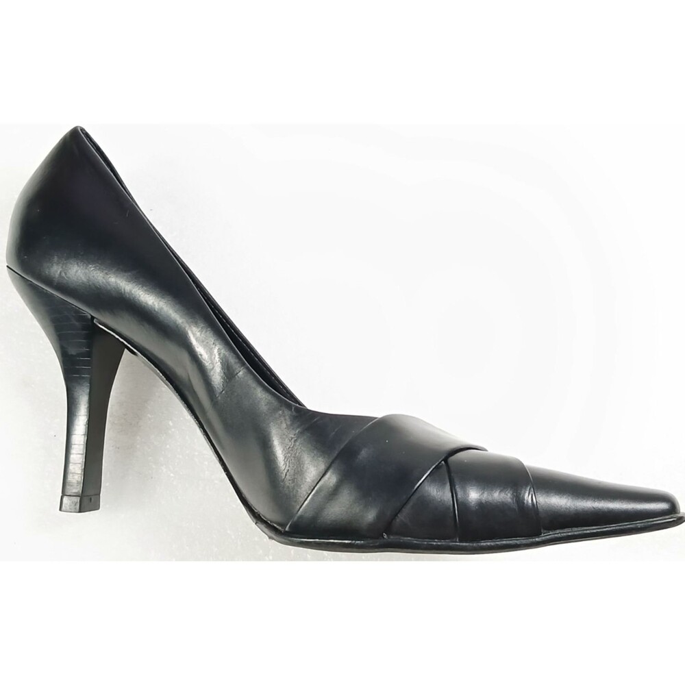 Antonio Melani Vero Cuoio Black Leather Heels – Size 8.5 – 4" Heel – Italy